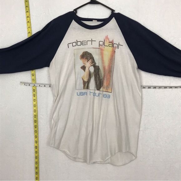 Vintage 80s 1983 Robert Plant USA Tour Tshirt Tee Mens Sz Large Screen Stars - Picture 7 of 7
